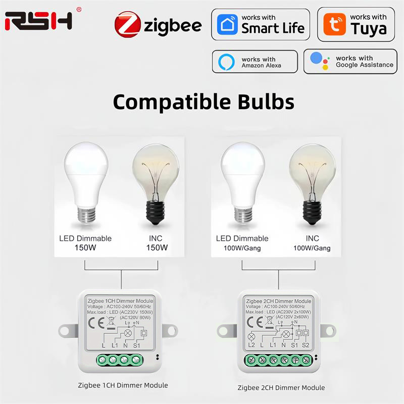 Smart Home Hub 2 - Tuya Zigbee Smart Dimmer Switch Module